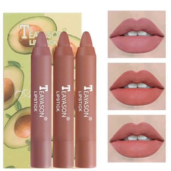 3PCS Nude Lipstick Set,Matte Lip Stick Waterproof Long Lasting Lipstick,Non-Stick Cup Velvet Lip Gloss Lip ,Stain Professional Lip Makeup Matte Lipstick ,Set B