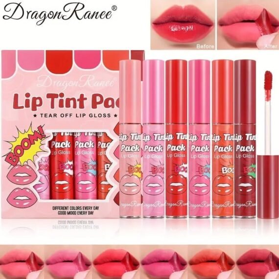 6 Colors Matte Velvet Lip Tint Set - Long-lasting, Waterproof, Non-bleeding, Portable Party-friendly Lip Gloss