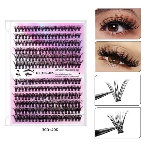 DIY Eyelashes,240 Pcs Lash Clusters Set Eyelash Extensions Wispy False Eyelashes 30D & 40D Lash Clusters DIY Eyelash Extensions Individual False Eyelashes for Women
