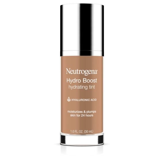 Neutrogena Hydro Boost Hydrating Tint Foundation Makeup for Dry Skin, with Hyaluronic Acid, Lightweight Oil-Free Water Gel, Non-Comedogenic, 115 Cocoa Color 1.0 fl. oz