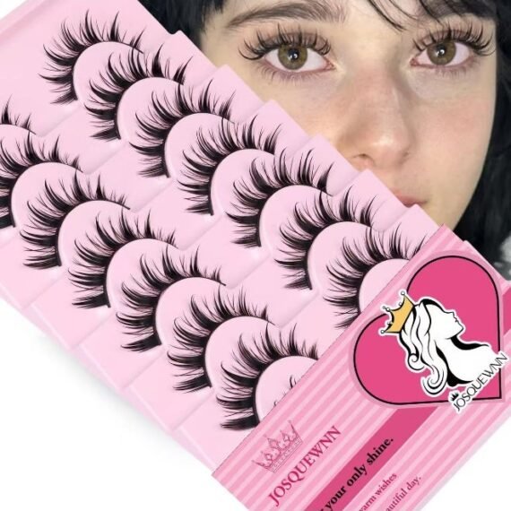 10 Pairs False Eyelashes Set,14mm Anime Cosplay Eyelashes: C-Curl, 0.07mm Thickness, Natural Dense Style,Create Manga Big Eyes, Wispy Lashes Kit for Beginners,Effortlessly Master Cosplay Makeup, Also Naturally Charming for Daily Wear!