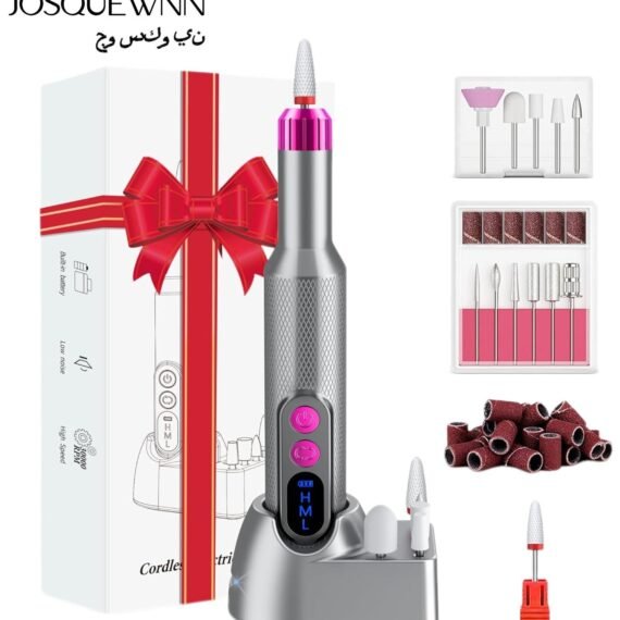 Electric Nail Drill, Professional Manicure Pedicure Kit, Cordless Electric Nail File Set, Rechargeable Pedicure Tools For Nails, 3 Speeds Hand Foot Care Nail Drill,With The Wireless Charging Base,36 Sanding Bands Set.