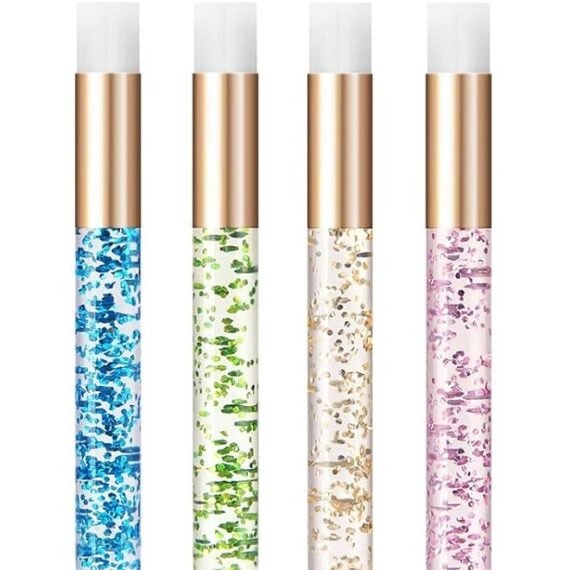 4 Pieces Eyelash Cleansing Brush, Glitter Crystal Eyelash Cleansing Brush, Blackhead Removal Brush - For Nostril Lash Deep Cleansing Brush, Eyelash Wash & Bath, Makeup Remover Tool