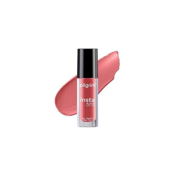 Pilgrim 3 in 1 Lip, Cheek And Eye Tint With Goodness Of Spanish Squalane, Almond Oil, Avocado Oil and Macadamia Nut Oil | Long Lasting Nourishment | Blends Easily 2.5gm (Coral Story - 02)
