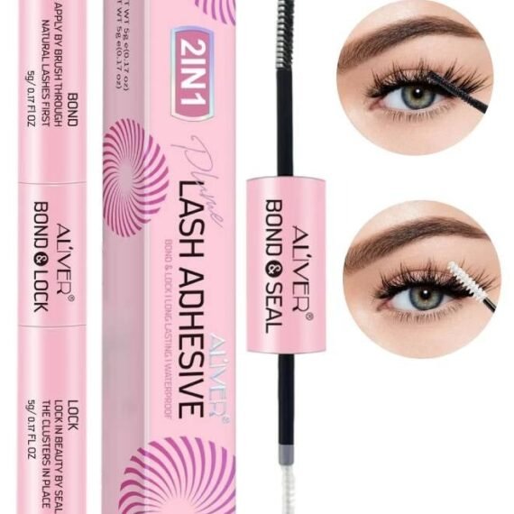 False Lash Adhesive Lash Bond and Seal Cluster Lash Glue Upgraded 2 in 1 DIY Eyelash Extension Adhesive Glue Super Strong Hold 72 Hours Waterproof Cluster Eyelash Glue