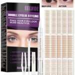 Eyelid Tape for Hooded Eyes Invisible - 480pcs Eyelid Lifter Strips - Waterproof Double Eyelid Strips - Instant Eyelid Lift for Heavy Saggy, Uneven,Hooded, Mono-eyelids, with Fork Rods and Tweezers