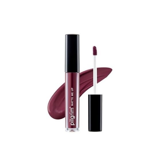 Pilgrim Liquid Matte Lipstick - Berry Tease | Lipstick for Women with Hyaluronic Acid & Spanish Squalane | Transferproof, Long Lasting & Non Drying with Hydrating Ingredients 3gms