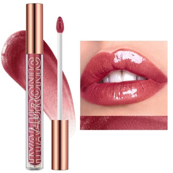 "LANGMANNI Hyaluronic Acid Glitter Lip Glaze: Eight Shades of Moisturizing Brilliance" (#04)