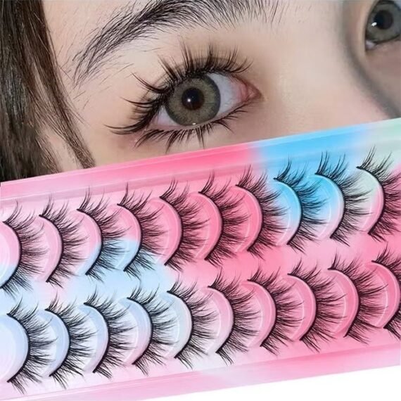 Manga Lashes 10 Pairs Natural Look Fluffy False Eyelashes That Look Like Individual Cluster Lashes Soft Wispy Manhua Eyelashes