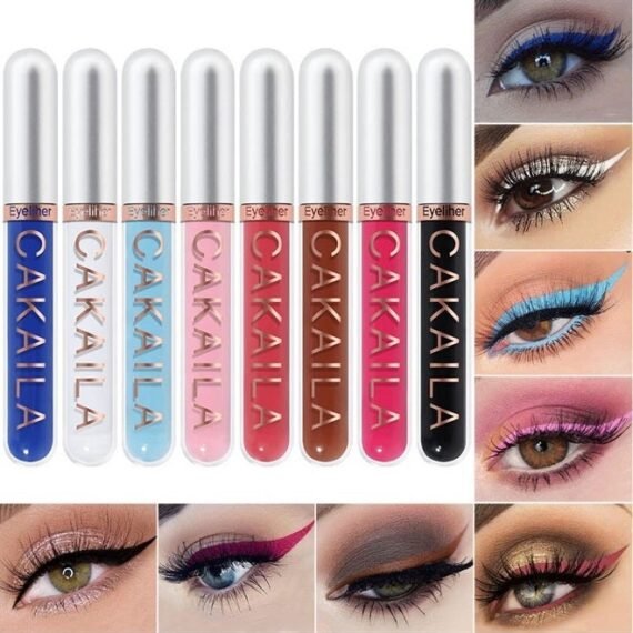 8 Colors Colored Colorful Liquid Makeup Eyeliner Liquid Set Stamp Shapes Eye Liners for Women Pink Red Blue Purple White Black Eye Liner Liquid Liner Waterproof delineadores de colores para ojos