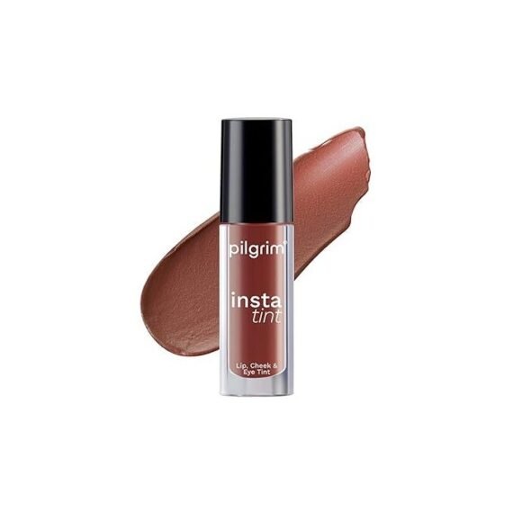 Pilgrim 3 in 1 Lip, Cheek And Eye Tint With Goodness Of Spanish Squalane, Almond Oil, Avocado Oil and Macadamia Nut Oil | Long Lasting Nourishment | Blends Easily 2.5gm (The Brown Trend -03)