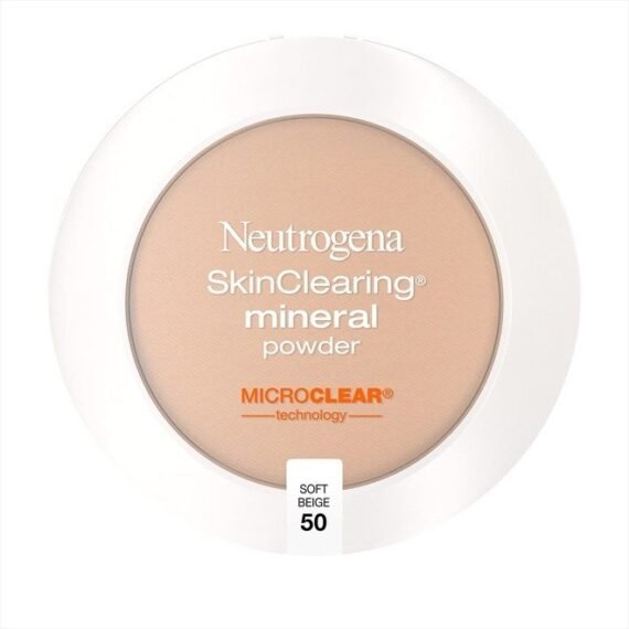 SkinClearing Mineral Acne-Concealing Pressed Powder Compact, Shine-Free & Oil-Absorbing Makeup with Salicylic Acid to Cover, Treat & Prevent Breakouts, Soft Beige 50,.38 oz
