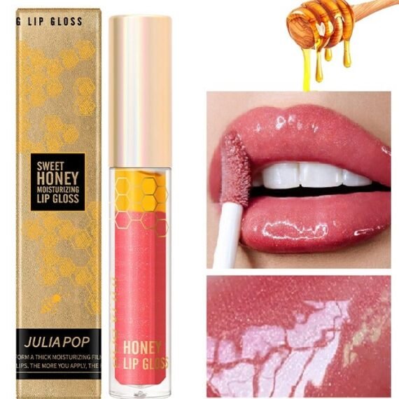 Sweet Honey Moisturizing Lip Gloss，High Shine Hydrating Transparent with Honey Lip Moisturizing Treatment Nourishing Lip Gloss Non Sticky Lip Care Long Lasting Shiny Texture Lip Care Oil #01
