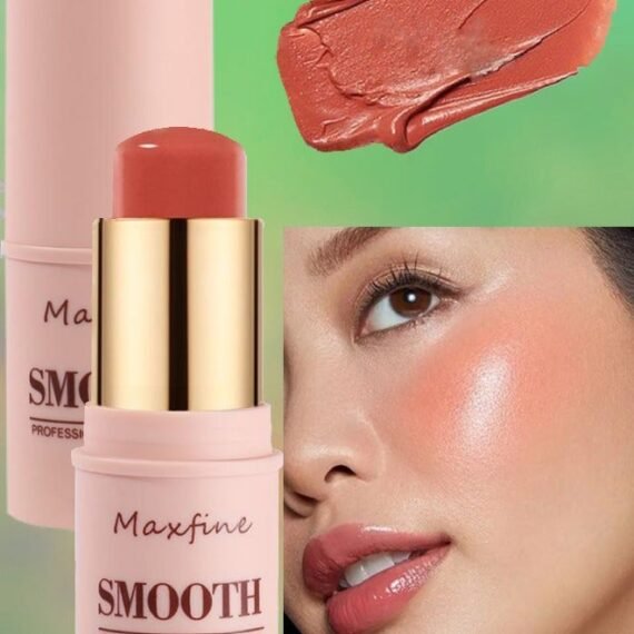 Smooth Facial Blush Stick 3 in 1 Multi Stick for Lipstick Blush and Eyeshadow Professional Facial Makeup Multi Stick for Lips Cheeks and Eyes Long Lasting Blusher Tinted Moisture Stick 04