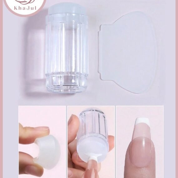 Clear Jelly Soft Silicone Nail Art Stamping Stamper with Cap Image Plate Manicure Tools DIY Polish Kit