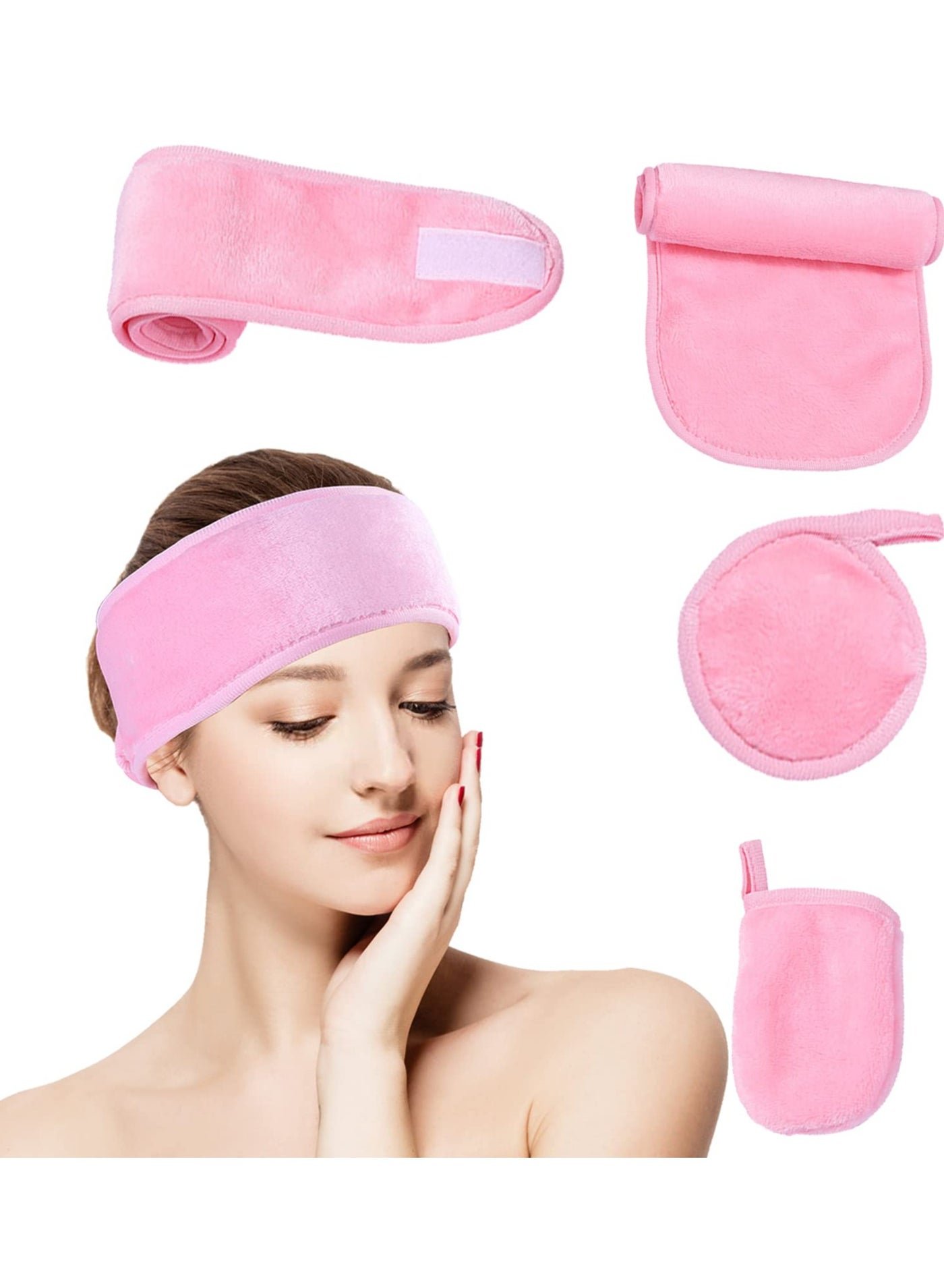 Makeup Remover Cloths Microfiber Reusable Fast Drying Washcloth, Makeup Remove Face Towels for Women (4 Pcs)