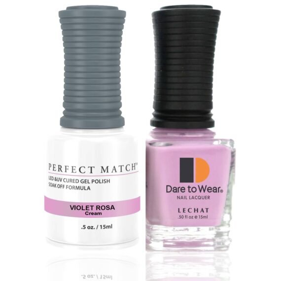 Perfect Match Gel Nail Polish 15ml Soak Off Long Lasting High Shine UV LED Gel Non Toxic Easy Application Wide Color Range for Manicure and Pedicure Violet Rose PMS228