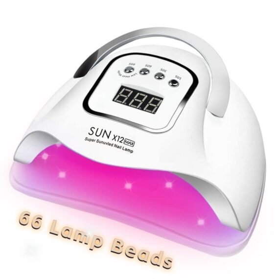 UV Gel Nail Lamp with 66 Lamp Beads, UV Nail Dryer 280W LED Light for Gel Nail Polish Fast Curing UV LED Nail Lamp Professional Gel Nail Light Toe Nails Art Accessories Kit for Salon Home