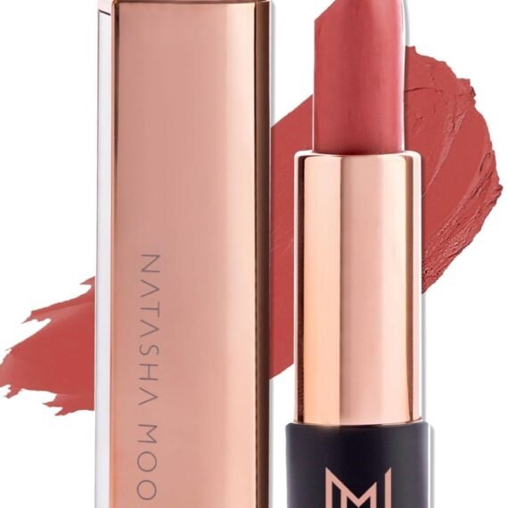 NATASHA MOOR Silk Suede Lipstick: Long-Lasting, Hydrating Semi-Matte Finish - Creamy, Cruelty-Free Formula - Silky Smooth and Highly Pigmented - Mirror for On-the-Go Glamour - RESPECT