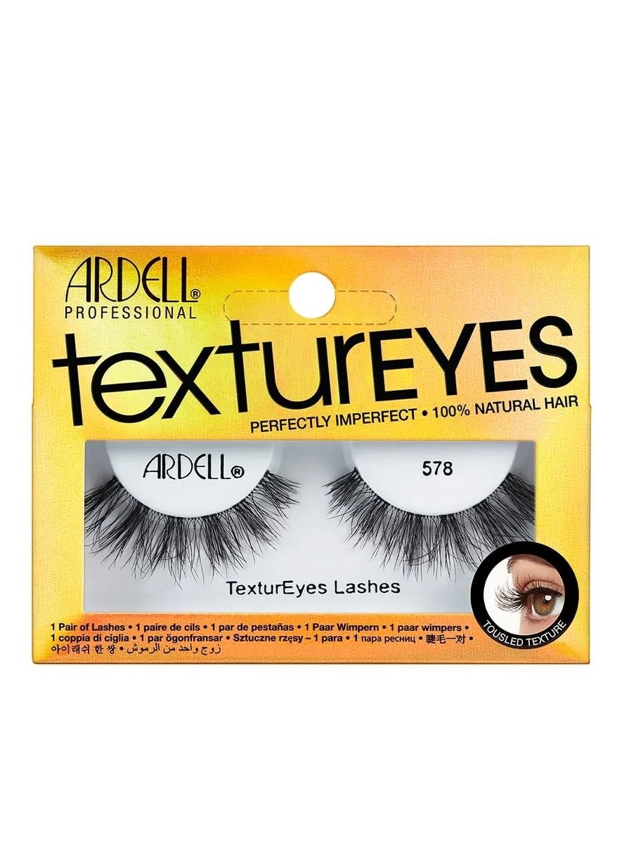 Strip Eyelash Textureyes Slightly Fared Medium Length With Slight Clustering