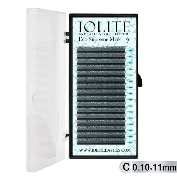 Iolite Eco Supreme Mink (Y) C curl - 0.10T Mix & 8mm to 15mm Individual Lash Extension Tray – Natural-Looking Volume False Lashes | Easy Fan Y lashes, Professional Eyelash Extensions for Lash Artists ISMYC10T - 11MM
