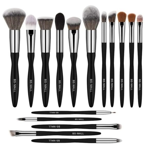 16 Pcs Makeup Brushes set , Wooden Handle, Eyebrow Pencil Brushes, Eye shadow, Durable Skin Friendly,