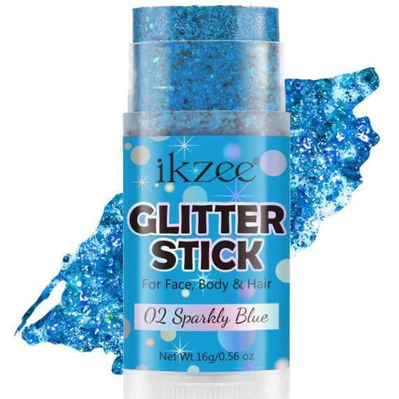 Body Glitter Gel Stick for Women & Girls Easy to Apply & Remove Festival Glitter Liquid Eyeshadow Mermaid Sequins Chunky Glitter Gel Cosmetic for Body Face Hair Nails Makeup No.02