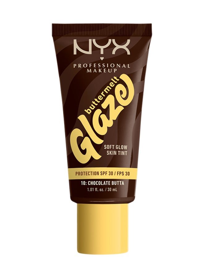 Buttermelt Glaze Soft Glow Skin Tint + SPF/FPS 30 Foundation 12h Wear Chocolate Butta