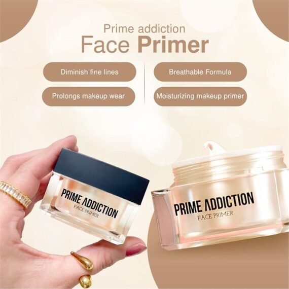 Prime Addiction Face Primer – Perfect for Dry, Sensitive, Combination, Normal & Oily Skin – Moisturizing, Nourishing & Colorless Makeup Primer - 1.05 oz. (30 grams)