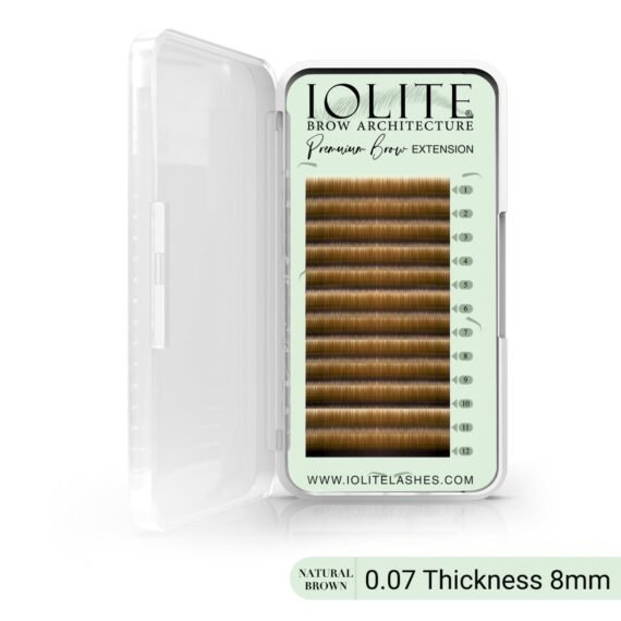Premium Eyebrow Extension  Brow-I ; False Eyebrows in Tray -Brow Extension 0.07T Thickness ; Length - 8mm, 9mm, Mix - Natural Brown - 8mm