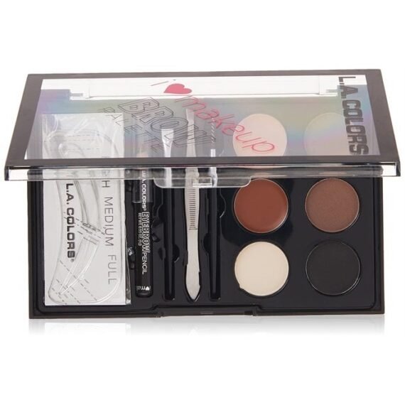 L.A. Colors I Heart Makeup Brow Palette, Medium to Dark, 0.26 Ounce