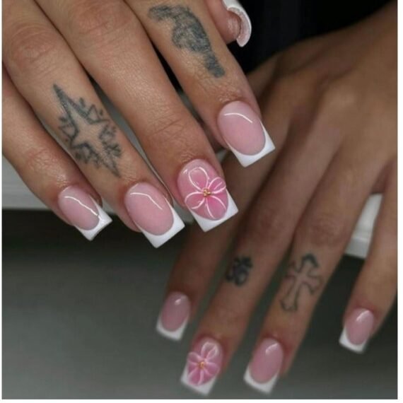 24 Piece Press On Nail,Fashionable And Elegant,Manicure Wearable Fake Nail Stickers Removable Finished Nail Accessories,Fake Acrylic Nails With Kit.