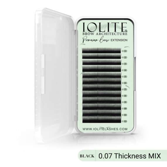 Premium Eyebrow Extension Brow Natural False Eyebrows in Tray - Brow Extension 0.10T Thickness ; Length - 8mm, 9mm, Mix - Black - Mix