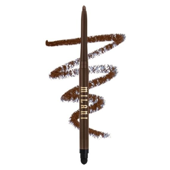 Milani Stay Put Eyeliner - Semi-Sweet (0.01 Ounce) Cruelty-Free Self-Sharpening Eye Pencil with Built-In Smudger - Line & Define Eyes with High Pigment Shades for Long-Lasting Wear
