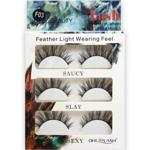 3 pairs of natural soft mink false eyelashes