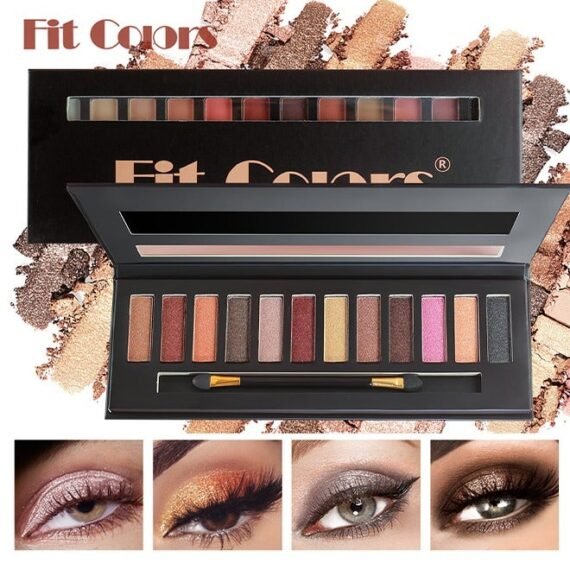 12 color eyeshadow Board, glitter matte natural neutral color Eyeshadow, waterproof long-lasting natural blend pigment Eyeshadow board makeup