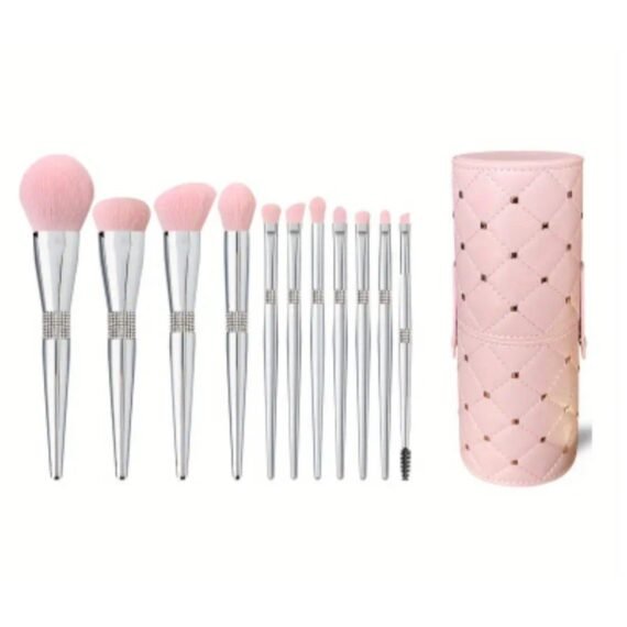 11-Piece Makeup Brush Set – Elegant Beauty Tools for Face & Eyes – Soft & Luxurious Brushes for Flawless Application