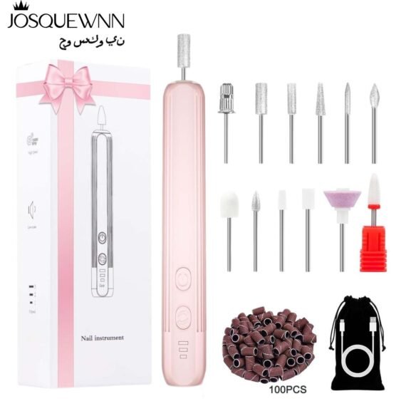 Electric Nail Drill, Professional Nail File Manicure Pedicure Kit, Cordless Electric Nail File Set, Rechargeable Pedicure Tools for feet, 3 Speeds Hand Foot Care Nail Drill for Thick Nail Toenail Cuticle