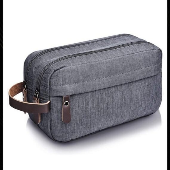 Large Capacity Oxford Toiletry Bag Outdoor Travel Waterproof Storage Bag Portable Organizer Wet and Dry Separation for Women and Men Grey