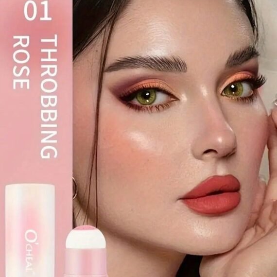 O'CHAI Waterproof Blush Stick for Medium Skin Tone - Matte Finish, Medium Coverage, Pink Color Tone, Comfortable Sponge Head Applicator (4 Shades Set) #1
