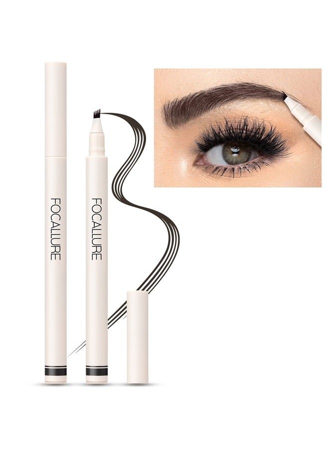 FLUFFMAX TINTED Liquid Eyebrow Pen, Eyebrow Microblading Pen with a Micro-Fork Tip Applicator, Long-Lasting, Smudge-Proof, Creates Natural Looking Brows, Black Brown