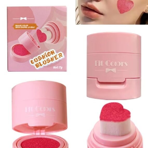 Cushion Blusher for Face Air Cushion Blush Natural Blusher for Cheeks Shimmer Face Highly Pigmented Blush Makeup Long lasting Loose Powder for Blush Eyeshadow and Lipstick 7g 05