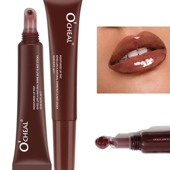 Moisturize Lip Tint - Nude Lip Gloss Hydrating Smooth Gloss Tinted Lip Balm Transparent Lip Care Reduce Drying Moisturize Long Lasting Nourishing Non Sticky Fresh Texture & Dry Lips Care Plumper #04