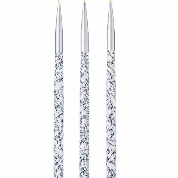 Professional Nail Art Liner, 3PCS Brush Painting Acrylic Brushes Striping for Short Strokes, Blending, Elongated Lines