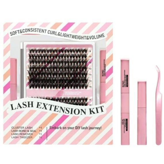 2 Styles DIY Eyelash Extension Kit, 8-16mm Mixed Individual Lashes Cluster, Natural Curl Personal Eyelash Set, Segmented False Eyelashes, Thick Eyelashes.