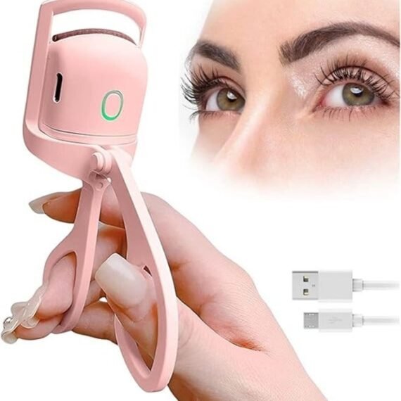 Pink Thermal Eyelash Curler, Rechargeable Thermal Eyelash Curler with 2 Temperature Modes for Fast, Long-Lasting Natural Curling