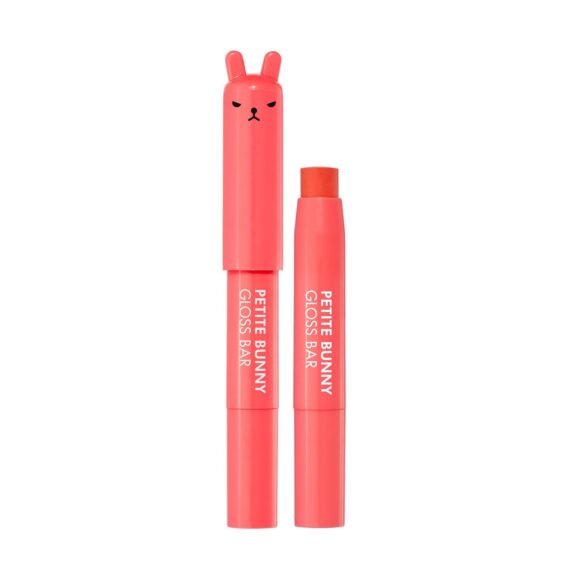 TONYMOLY Petit Bunny Lip Gloss for Women â€“ Long Lasting Lip Crayon Gloss with Vitamin E, Hydrating & Moisturizing Korean Lip Balm Tint, Softening Lip Care Stick with Glossy Finish, Juicy Orange