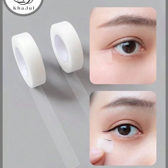 2 Rolls PE Eyelash Tape, Adhesive Fabric Eyelash Tapes, Adhesive Breathable Micropore Fabric Tape for Eyelash Extension Supply,9 m/10 Yard Each Roll (Transparent)