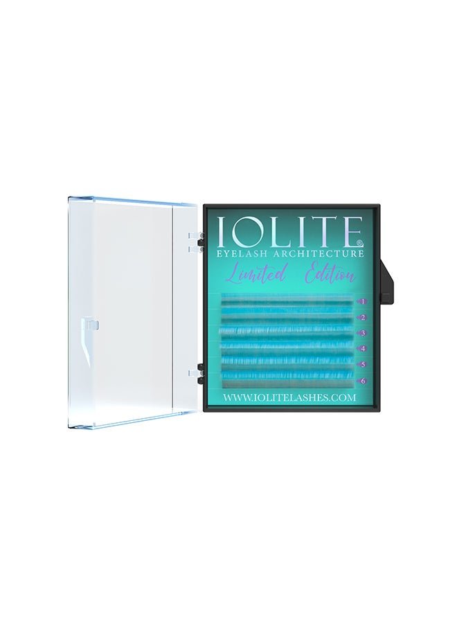 Colored Classic Lashes Eyelashes Ombre Flurescent Light Blue C Curl 7T Mix1