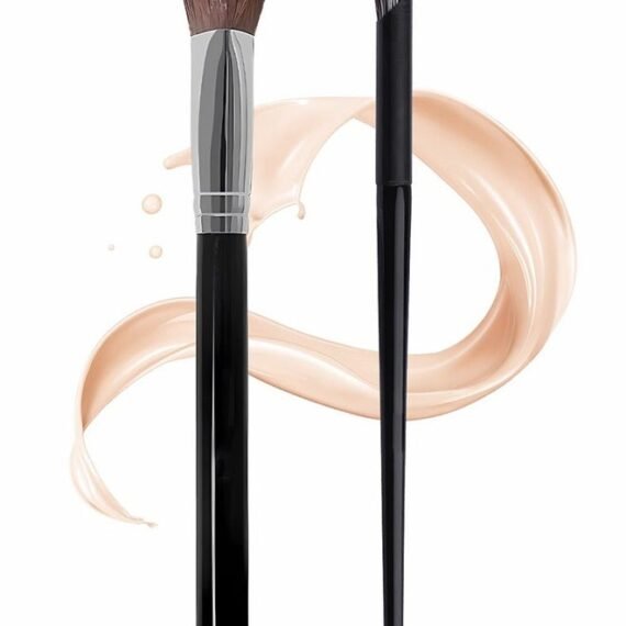 2 PCS Concealer Brush - Triangle Highlighting Brush & Angled Under Eye Nose Shadow Brush - for Blending Setting Buffing with Liquid, Cream and Powder